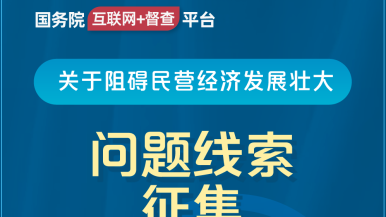 免费爱爱抽插小视频国务院“互联网+督查”平台公开征集阻碍民营经济发展壮大问题线索